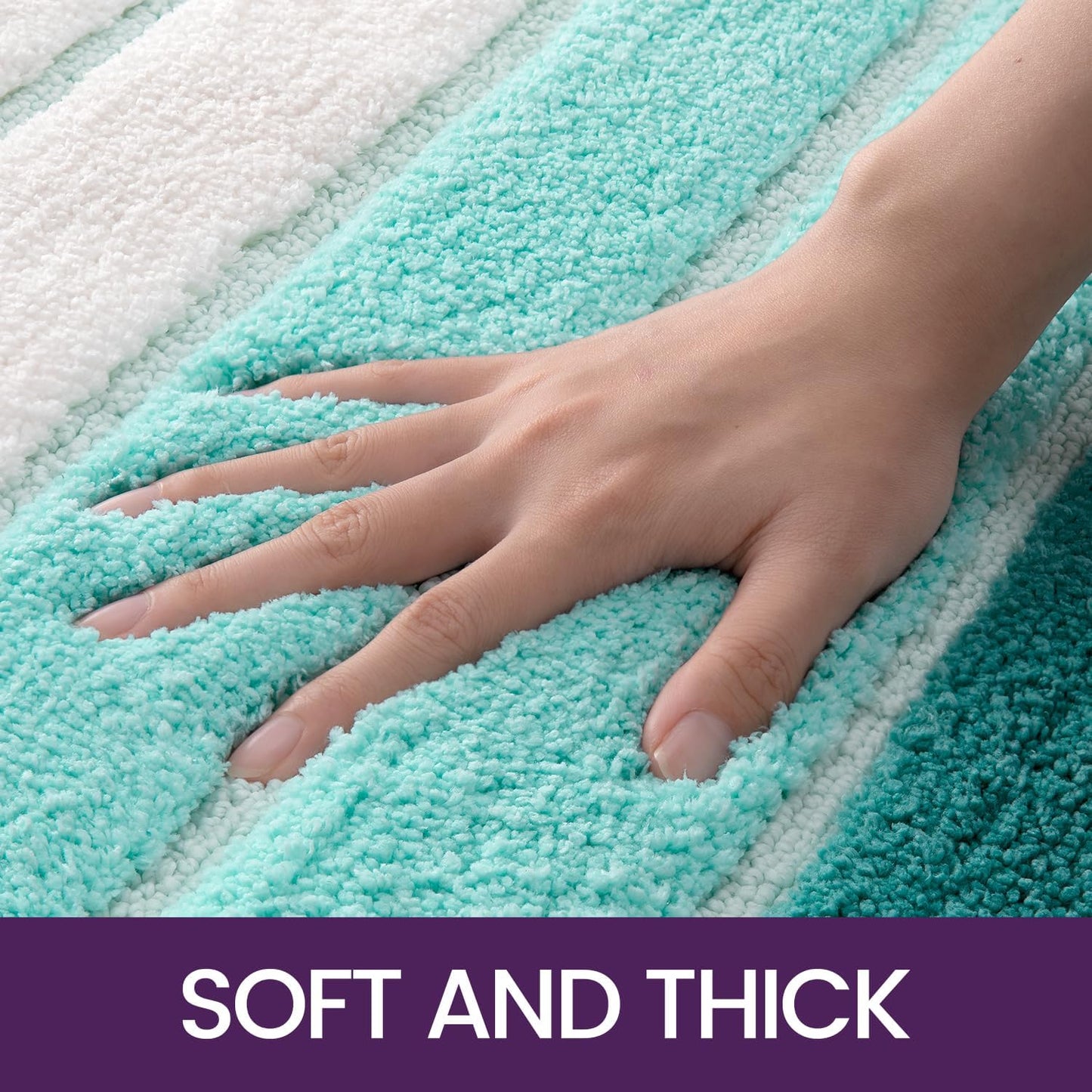 Bath Mat 50 x 80 cm Non-Slip Bathroom Mat Super Absorbent Water, Machine-Washable, Microfiber Absorbent Bathroom Floor Mat