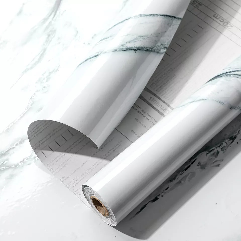 Rouleau de 10 m d'autocollants pour carrelage de cuisine. Autocollant en marbre pour décoration murale de salle de bain