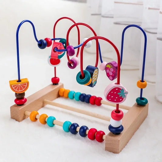 Montessori Wooden Roller Coaster Bead Maze – Early Learning Educational Math Toy for Toddlers