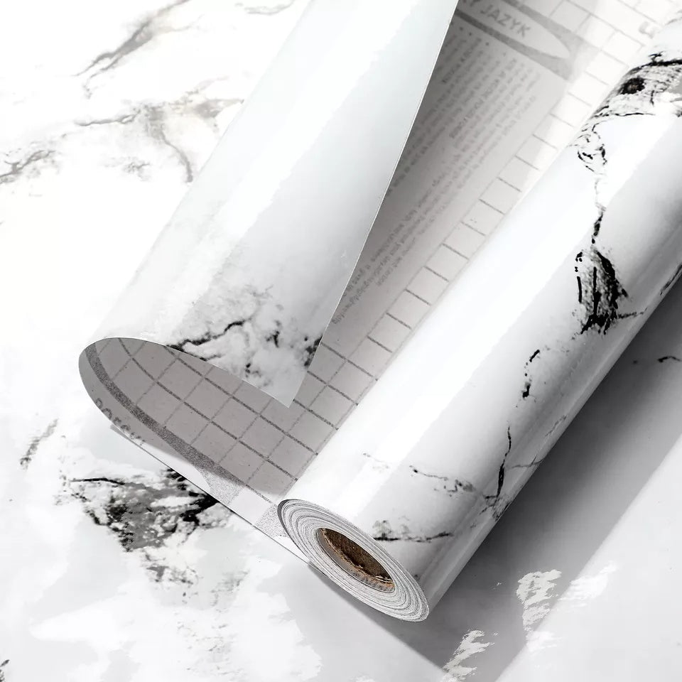 Rouleau de 10 m d'autocollants pour carrelage de cuisine. Autocollant en marbre pour décoration murale de salle de bain