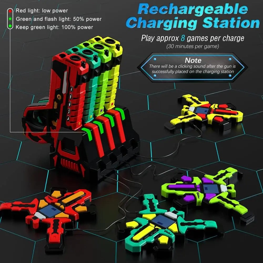 VATOS Upgrade Data Sync Laser Tag Guns Vests x4 Electric Infrared Guns Shooting Game Set Toy for Kids Teens Indoor Outdoor Games