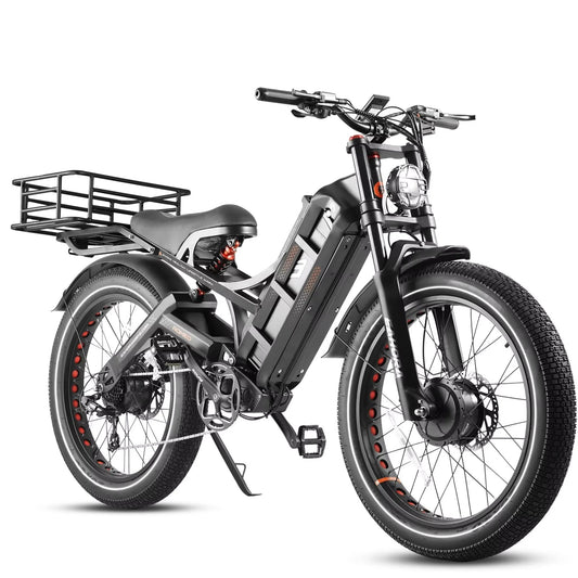 Romeo Pro 2 Electric Fat Tire Bike – 3000W, 26” x 4.0 Fatbike, Off-Road Hybrid Cargo E-Bike