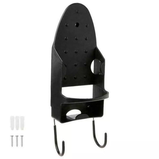 Bügelbretthalter, Kleiderbügel, Schranktür, Wandhalterung, Aufbewahrungsregal, Schwarz/Weiß