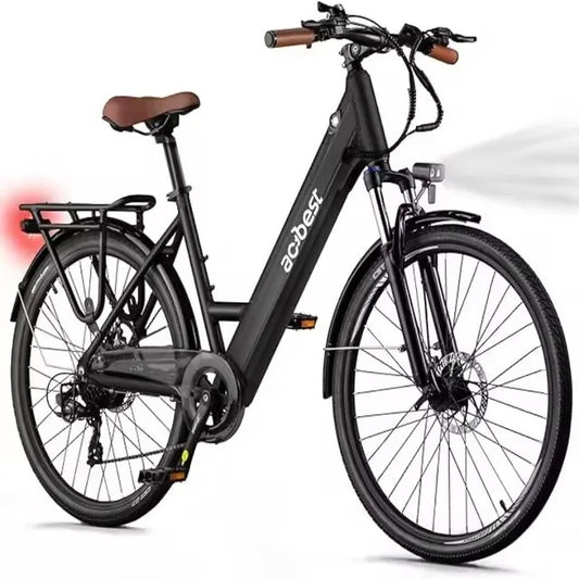 26” Step-Thru Electric Bicycle – Peak 750W Motor, 7-Speed Cityrun E-Bike