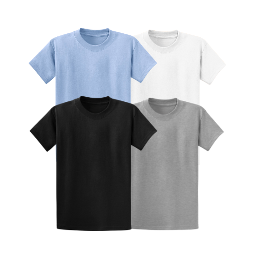 Pack of 4 Plain T-Shirts – 100% Soft Cotton | Stars & Stripes | Unisex Tee for Men & Women