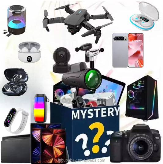 Electronics Mystery Box – 50 High-Tech Gadgets & Surprises for Adults and Teens | Lucky Blind Box Gift for Holidays, Family & Friends