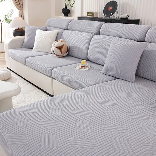 Thick Jacquard Sofa Cushion Cover Removable Machine Washable Furniture Protector Stretchable Office Living Room Home Decoration