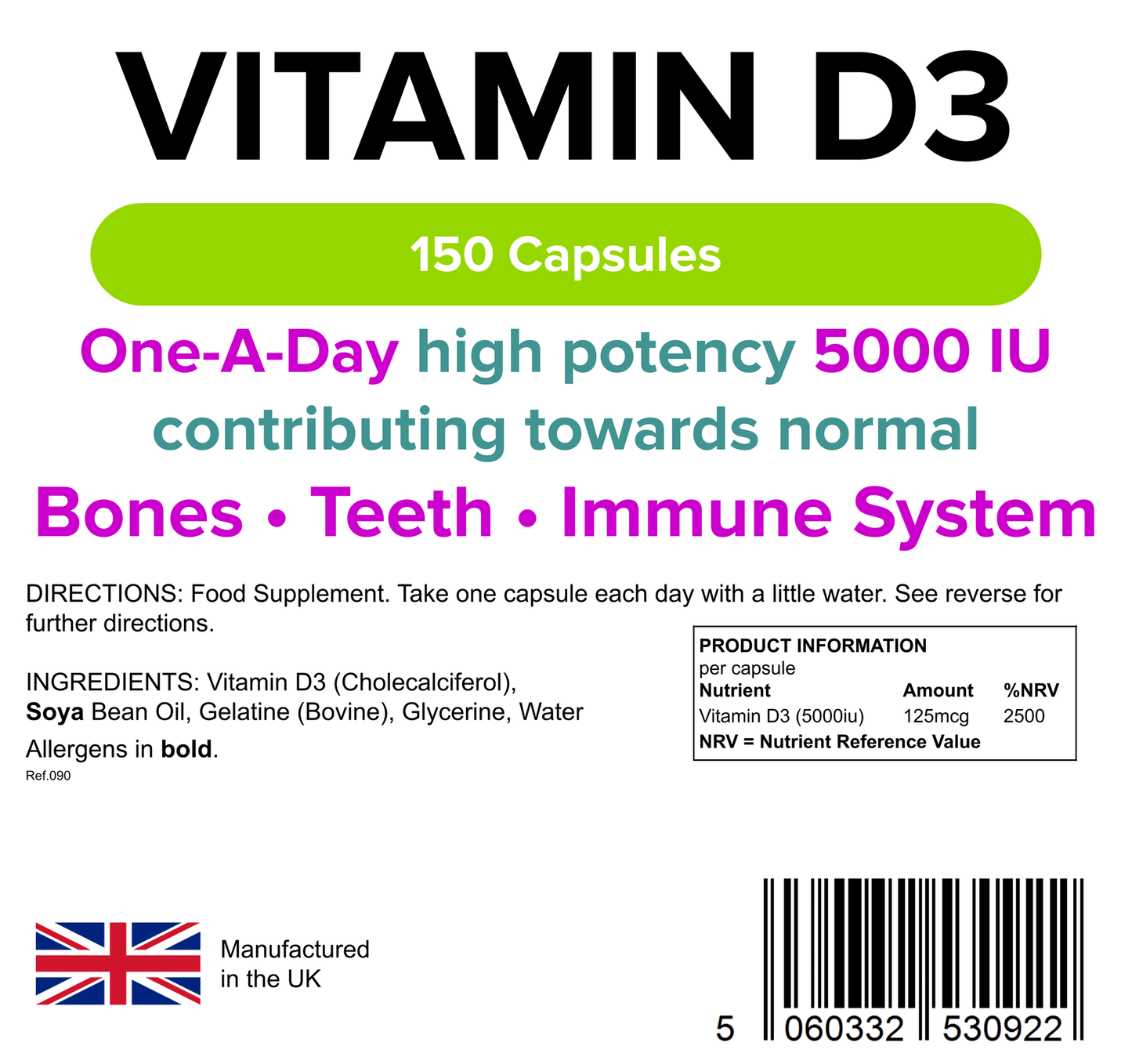 Basic Essentials Trio Bundle: Vitamin D3 5000IU, Iron 14mg, Multivitamins A-Z Daily