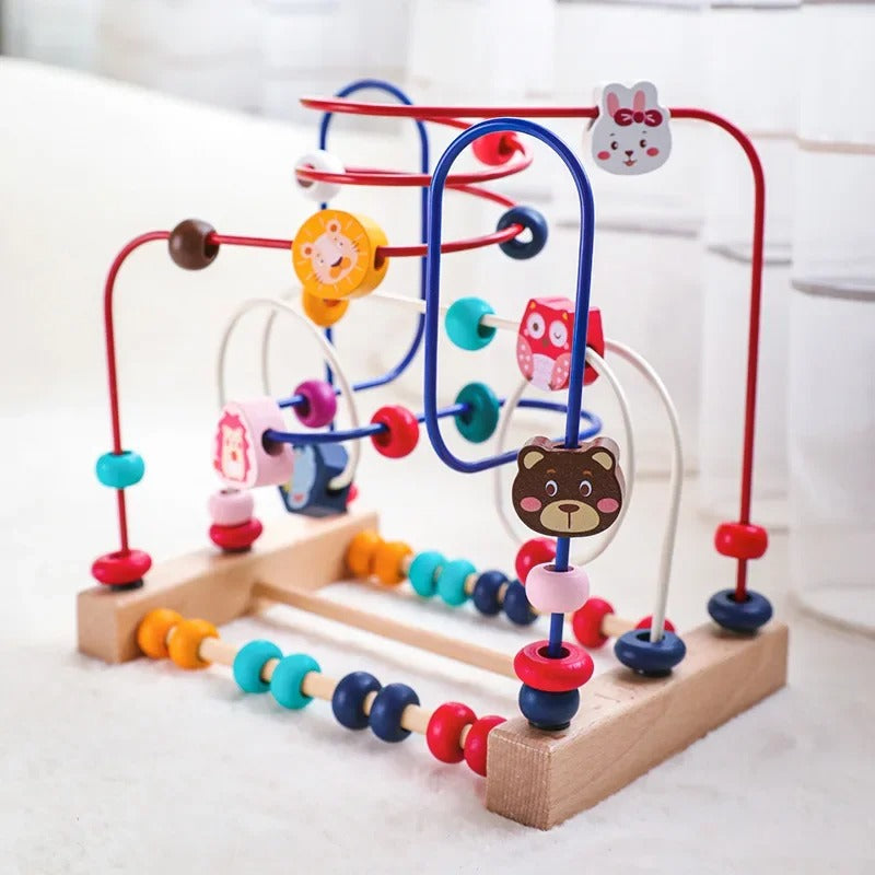 Montessori-Achterbahn-Perlenlabyrinth aus Holz – Mathe-Spielzeug für Kleinkinder zum frühen Lernen Montessori-Achterbahn-Perlenlabyrinth aus Holz – Mathe-Spielzeug für Kleinkinder zum frühen Lernen