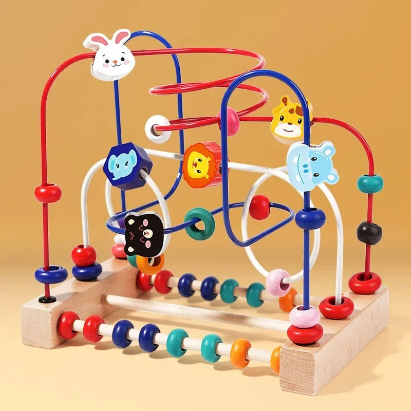 Montessori-Achterbahn-Perlenlabyrinth aus Holz – Mathe-Spielzeug für Kleinkinder zum frühen Lernen Montessori-Achterbahn-Perlenlabyrinth aus Holz – Mathe-Spielzeug für Kleinkinder zum frühen Lernen