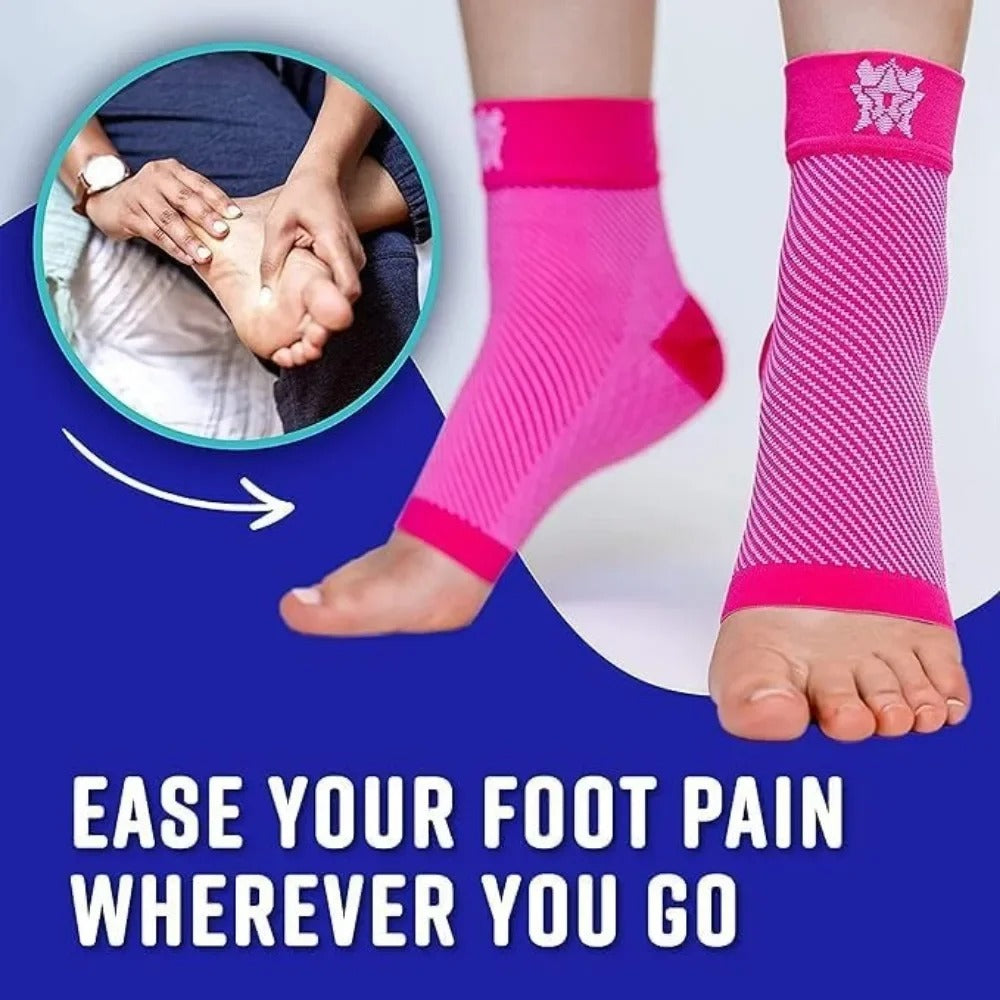 Plantar Fasciitis Compression Socks for Women & Men - Best Ankle Compression Sleeve Nano Brace for Everyday Use