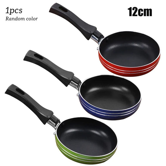 "Mini Non-Stick Frying Pan & Saucepan – 12cm/14cm/16cm Steel Cookware for Kitchen, Assorted Colors