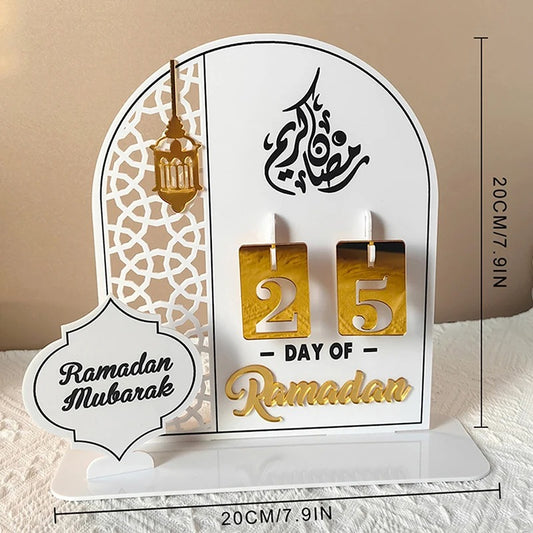 Ramadan Countdown-Kalender aus Acryl – Islamische Adventsdekoration für Zuhause, Büro & Events