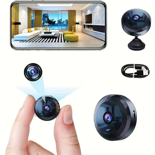 Mini Wireless WiFi Security Camera – Night Vision, Motion Detection, Rechargeable Battery, Easy Mount, App-Controlled