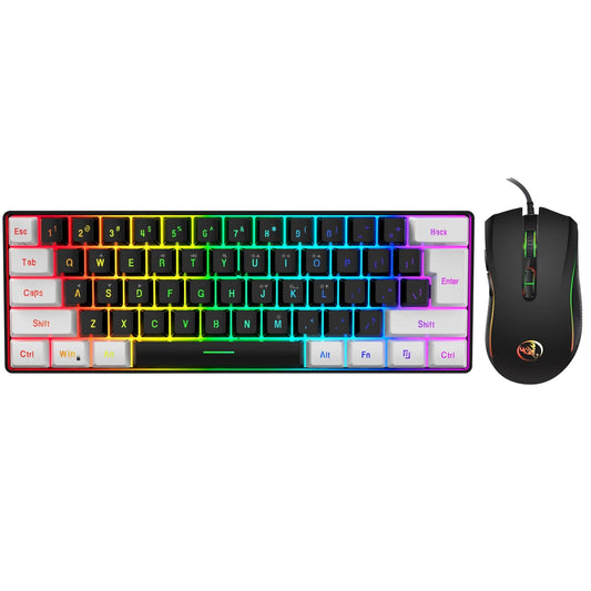 61-Key Wired RGB Gaming Keyboard & Mouse Combo – Backlit Office Kit for PC, Laptop & PUBG Gamers