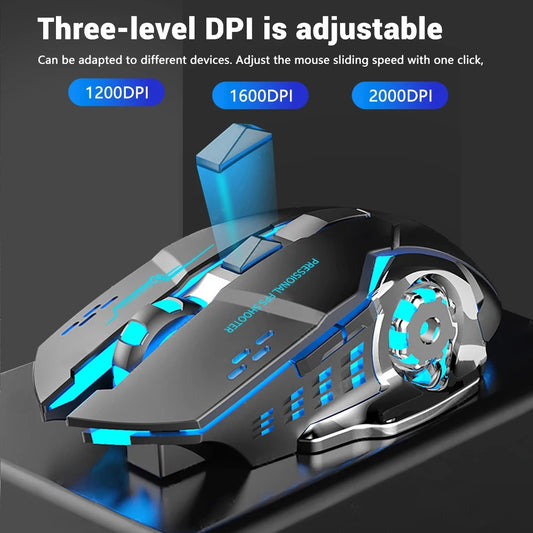 2.4G USB Wireless Bluetooth Mouse – Silent, Ergonomic, Rechargeable, Backlit Office & Gaming Mouse for PC, Laptop & MacBook