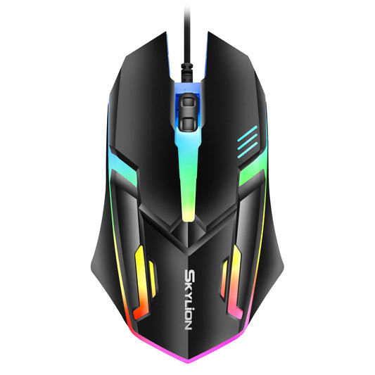 F1 Wired Gaming & Office Mouse – 3 Keys, Colorful Lighting, Compatible with Windows & macOS