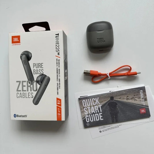Original JBL Tune 225TWS True Wireless Earbuds – Bluetooth Stereo Headphones, Deep Bass Sound, Headset with Mic