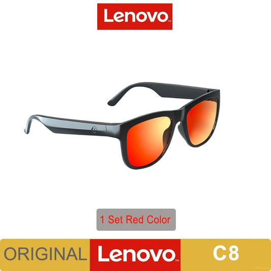 New Lenovo Lecoo C8 Smart Glasses – Wireless Bluetooth Sunglasses with HD Mic, Sports Headset & Hands-Free Calling