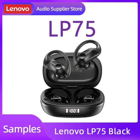 Original Lenovo LP75 TWS Earbuds – Bluetooth 5.3 Wireless Headphones, LED Display, Noise Reduction, Waterproof Headset