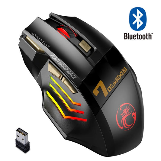 Rechargeable Bluetooth Gaming Mouse – Wireless, Ergonomic, 5500 DPI, for PC, Laptop & iPad