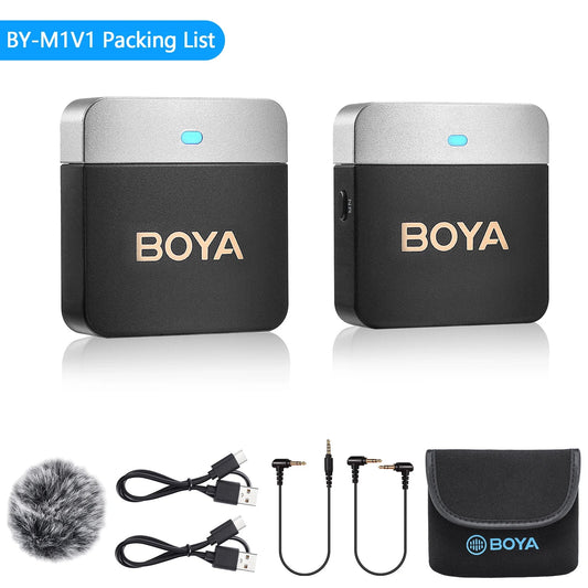 BOYA BY-M1V Kabelloses Lavaliermikrofon – Professionelles Ansteckmikrofon für iPhone, Android, DSLR, YouTube, Live-Streaming und Vlogging