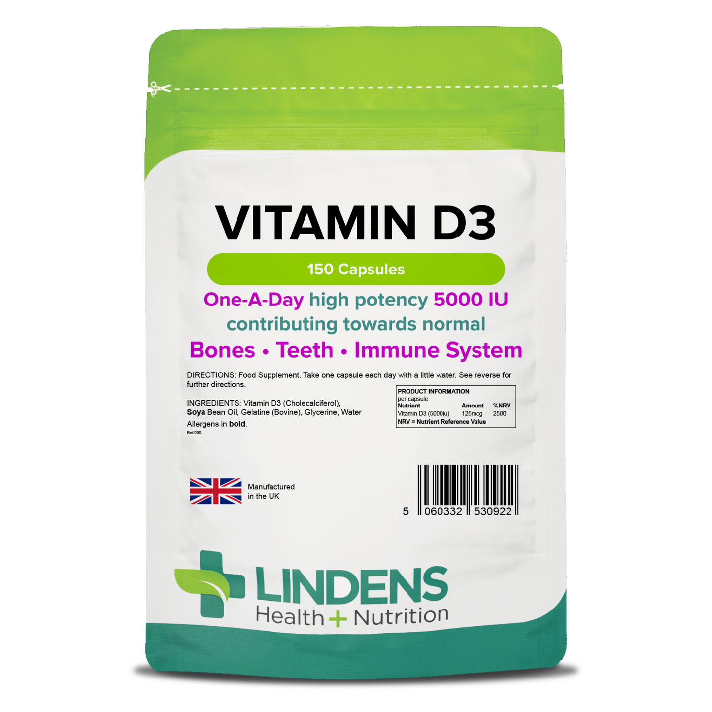 Basic Essentials Trio Bundle: Vitamin D3 5000IU, Iron 14mg, Multivitamins A-Z Daily