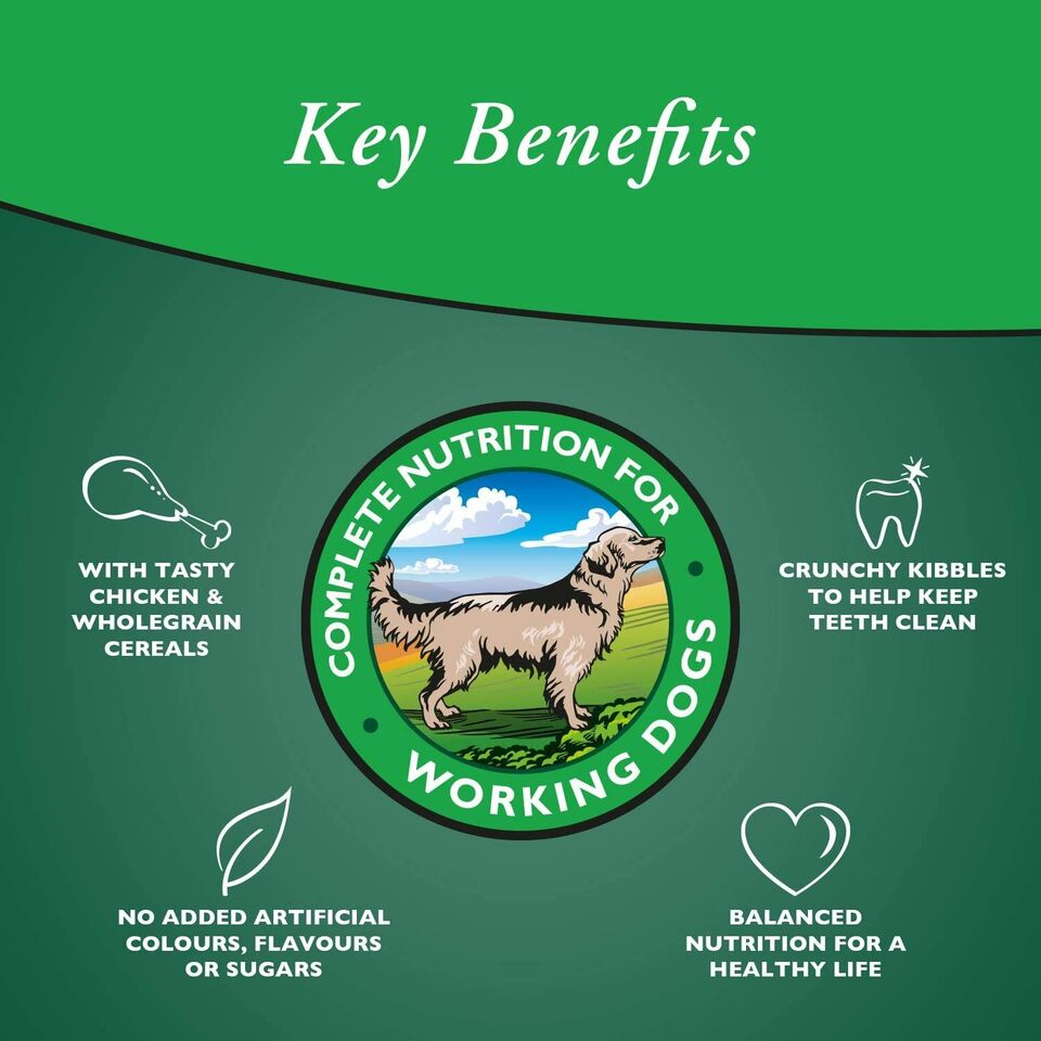 Arkwrights Complete Dry Dog Food 15kg with Chicken Active Sport Working Dogs