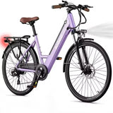 26” Step-Thru Electric Bicycle – Peak 750W Motor, 7-Speed Cityrun E-Bike