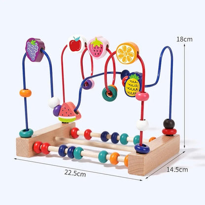 Montessori Wooden Roller Coaster Bead Maze – Early Learning Educational Math Toy for Toddlers