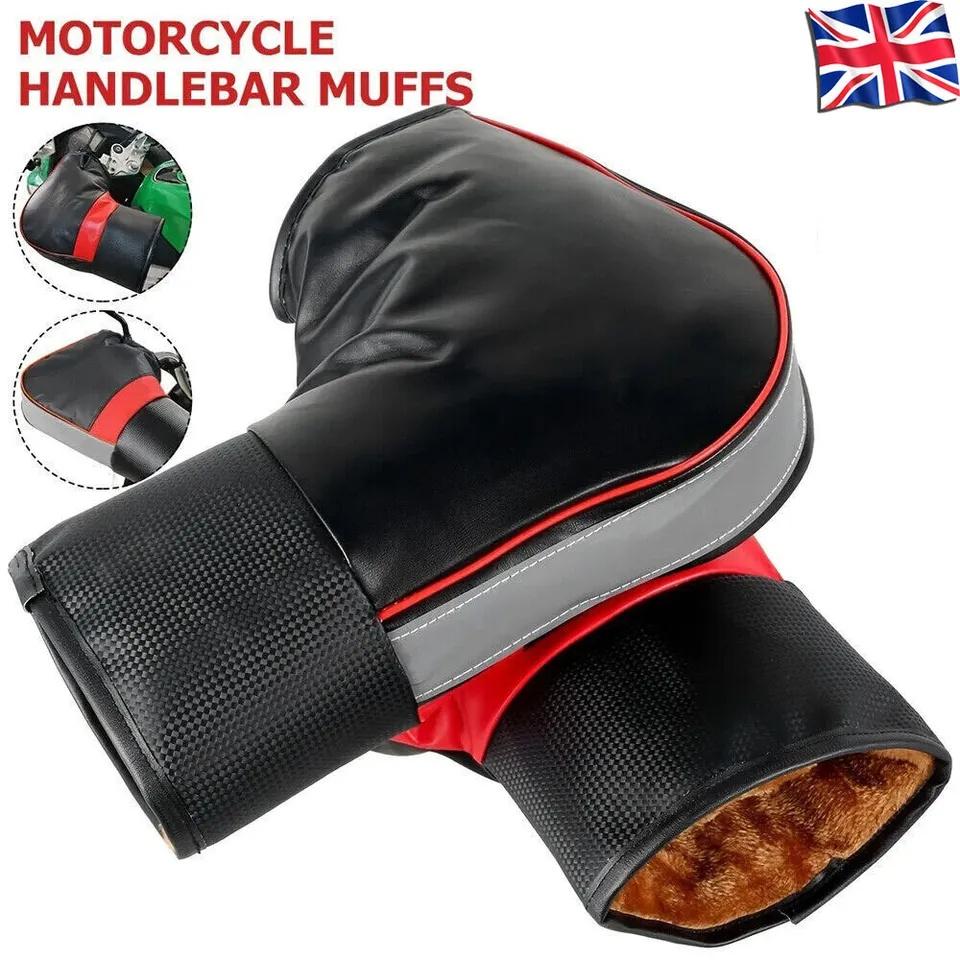 Waterproof Motorcycle Handlebar Gloves – Warm Hand Muffs Mitts Cover for Bikes (UK HOT)