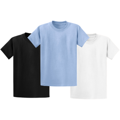 Pack of 3 Cheap Plain T-Shirts – 100% Soft Cotton | Stars & Stripes | 165 GSM Unisex Tee for Men & Women