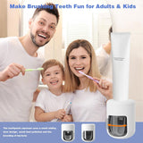 Toothpaste Dispenser Automatic toothpaste holder Kids Toothpaste Dispenser With Cover,dustproof,Waterproof,Wall Mounted toothpaste squeezer for Bathroom,Children,Adults Toothbrush Shelf