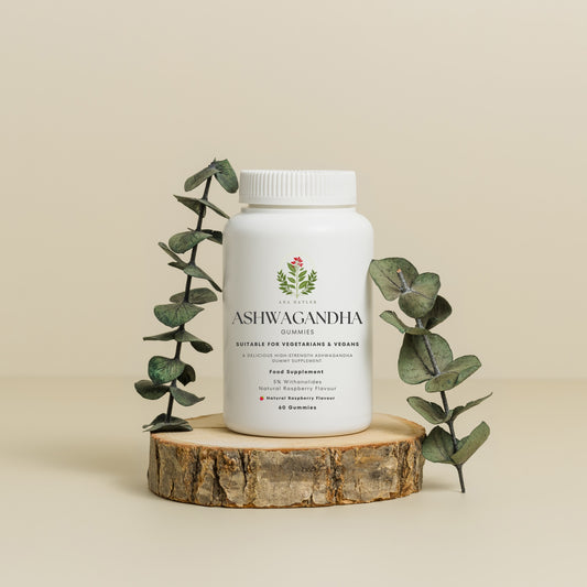 Ashwagandha Gummies with 5% Withanolides - Natural Raspberry Flavor for Stress Relief & Wellness