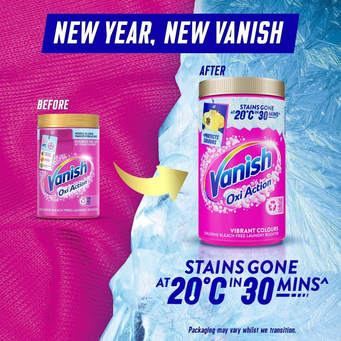 Vanish Gold Oxi Action 1.9kg - Powerful Stain Remover & Laundry Booster for Colors | Removes Tough Stains at 20°C in 30 Minutes | Safe for Everyday Fabrics