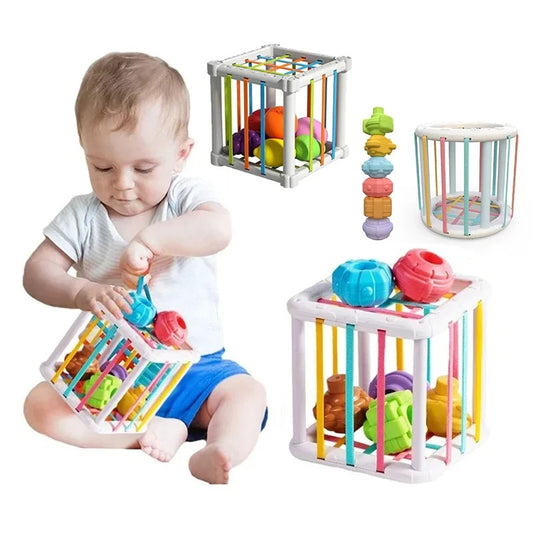 Montessori Baby Shape Sorter Cube – Colorful Blocks Sorting Game for Infant Learning & Cognitive Development