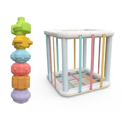Montessori Baby Shape Sorter Cube – Colorful Blocks Sorting Game for Infant Learning & Cognitive Development