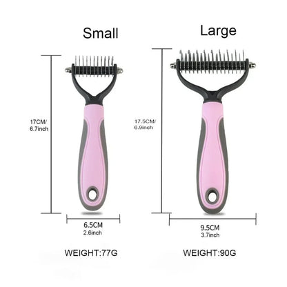 Pet Knot Comb &amp; Deshedding Brush – Hair Remover for Cats &amp; Dogs, Fur Knot Cutter, Puppy Grooming Shedding Tool