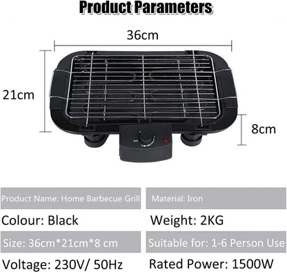 1500W Electric Smokeless Grill – Indoor BBQ with Large Capacity & Non-Stick Surface