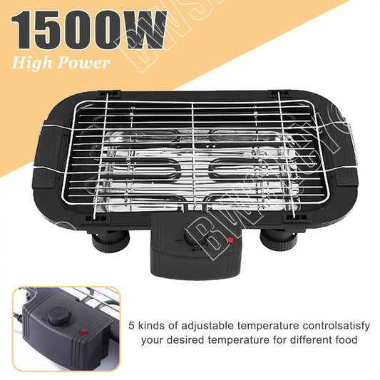1500W Electric Smokeless Grill – Indoor BBQ with Large Capacity & Non-Stick Surface