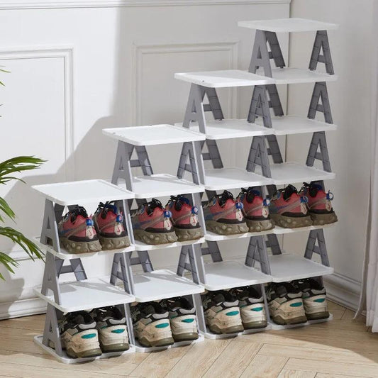 Stackable Multi-Tier Shoe Rack Organizer – Lightweight, Compact Storage Shelf Unit