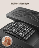 Repose-pieds sous le bureau, repose-pieds ergonomique réglable sous le bureau au travail ou pour jouer avec texture de massage et rouleau, réglage de l'inclinaison ou de l'angle de verrouillage à 20 degrés, repose-pieds pour bureau, maison