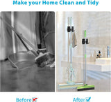 Mop Broom Holder, 4 Pcs Stainless Steel Self Adhesive Mop Holder Wall Mounted with Hooks Hanger Self-Adhesive Broom Holder for Bathroom, Kitchen, Office, Closet, Garden Garage Organiser Plastic Brush Outdoors