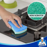MR.SIGA Multi-Use Cellulose Scrub Sponge, Dual-Sided Dishwashing Sponge for Kitchen, 12 Pack