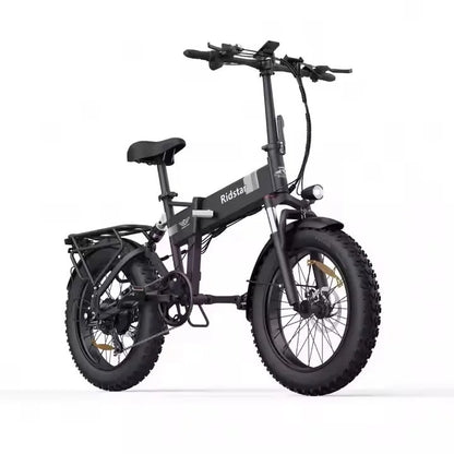 20” Fat Tire Electric Bike – 250W/500W/1000W, 15Ah Battery, Full Suspension Off-Road E-Bike