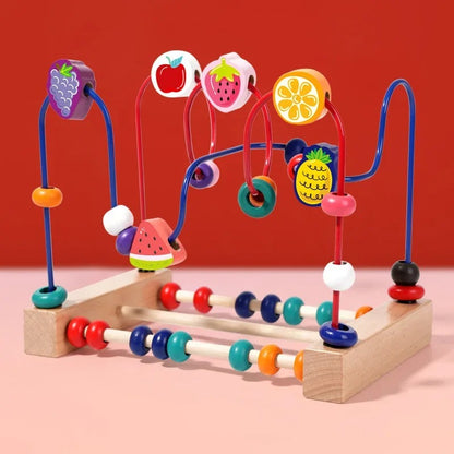 Montessori Wooden Roller Coaster Bead Maze – Early Learning Educational Math Toy for Toddlers