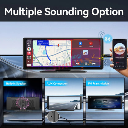 Universal Portable Wireless CarPlay & Android Auto Screen – Smart Car Touchscreen Display