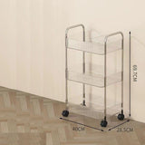 2 3 4 Tier Storage Trolley on Wheels Acrylic Shelf Cart Bathroom Rolling Rack