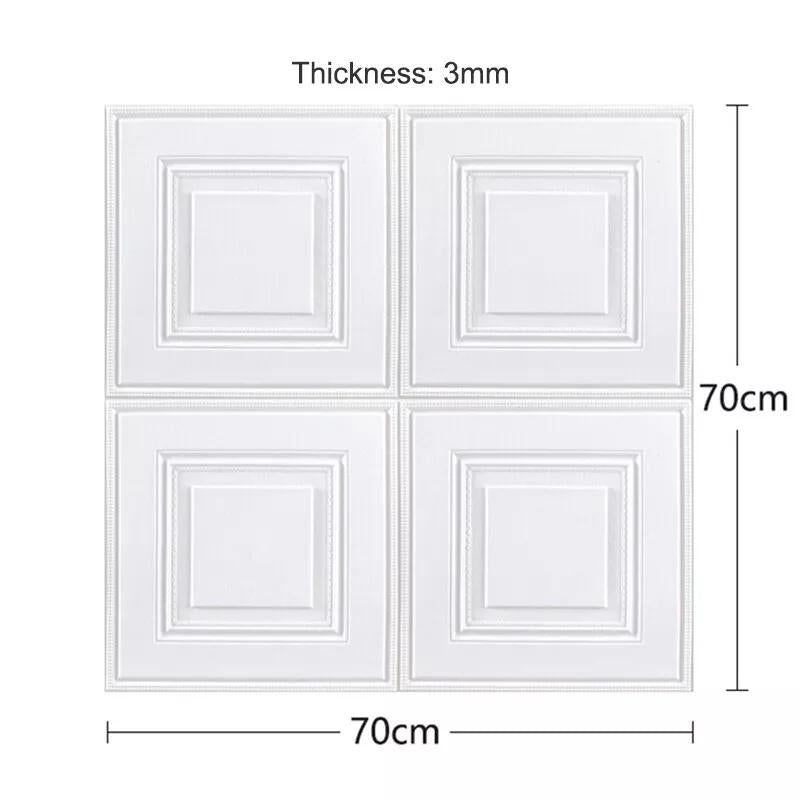 10x 3D Square Foam Wall Panels – Self-Adhesive Wallpaper Stickers for Ceiling & Wall Décor