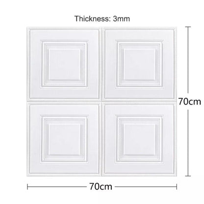 10x 3D Square Foam Wall Panels – Self-Adhesive Wallpaper Stickers for Ceiling & Wall Décor